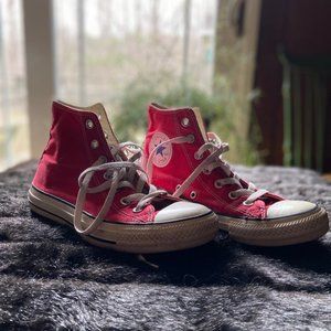 Red High Top Converse | Size 7 Womens